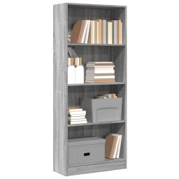 Biblioteca, gri sonoma, 60x24x143 cm, lemn prelucrat GartenMobel Dekor