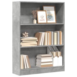 Biblioteca, gri beton, 80x24x109 cm, lemn prelucrat GartenMobel Dekor