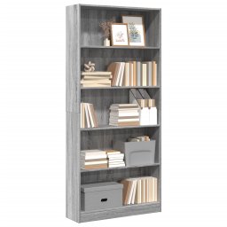 Biblioteca, gri sonoma, 80x24x176 cm, lemn prelucrat GartenMobel Dekor