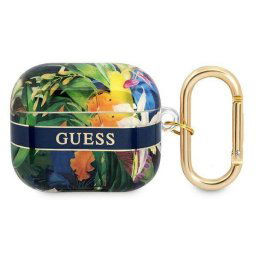 Guess GUA3HHFLB Flower Strap compatibila cu Apple AirPods 3 Albastru