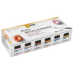 Vopsea acrilică metallic Glamour Living Kreul, set 6 buc x 20 ml