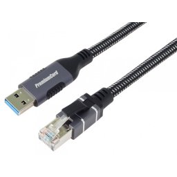 Cablu de retea USB 3.2-A la RJ45 LAN Cat.6 FTP T-T 3m, kunet3