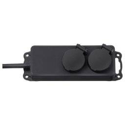 Prelungitor Prelungitor 151765 IP44, negru, 2 prize, 2 m, de exterior