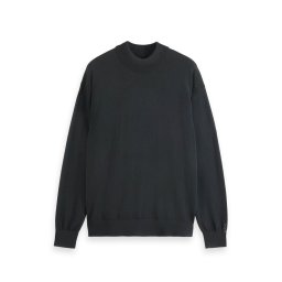 SCOTCH & SODA Pulover Core-Dropped Shoulder Mock Neck 179184 0008 black