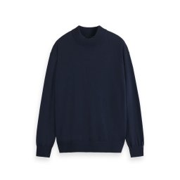 SCOTCH & SODA Pulover Core-Dropped Shoulder Mock Neck 179184 SC0002 night
