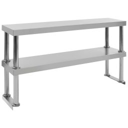 Raft masa de lucru cu 2 niveluri, 120x30x65 cm, otel inoxidabil GartenMobel Dekor