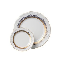 MARIE LOUISE decor AUR - Serviciu de tort portelan Bohemia (6 persoane - 7 piese)