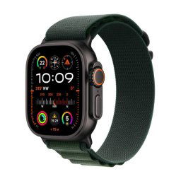 Apple Watch Ultra 2 GPS + Cellular 49mm Black Titanium Case with Dark Green Alpine Loop (2024)