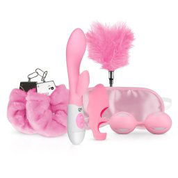 LoveBoxxx I love Pink - set de bondage cu vibrator (6 piese) - roz
