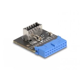 Adaptor USB 3.2 pin header 19 pini la USB Type E Key A unghi 90 grade M-M, Delock 67174
