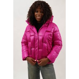 GEACA SCURTA GROASA DE IARNA CU GLUGA MOZAIC GUARDA Fucsia L-XL