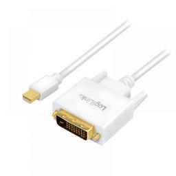 CABLU video LOGILINK, adaptor Mini-DisplayPort (T) la DVI-D DL (T), 1.8m, conectori auriti, rezolutie maxima Full HD (1920 x 1080) la 60Hz, alb, CV0137