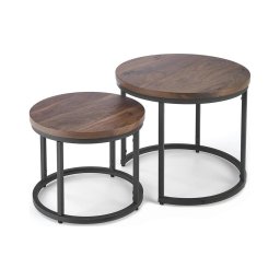 SET 2x Masă de cafea OREO pr. 43/53 cm negru/nuc