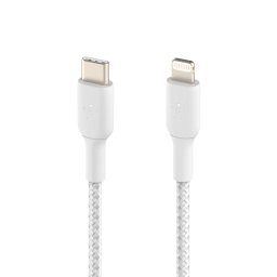Belkin BOOST CHARGE USB-C to Lightning Cable, Braided - 2M - White