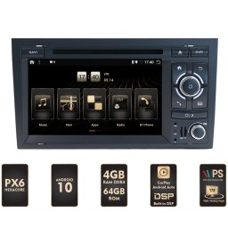 [LICHIDARE STOC] Navigatie Audi A4, Android 10, HEXACORE PX6 4GB RAM + 64GB ROM, 7 Inch cu DVD - AD-BGBAA4P6-D