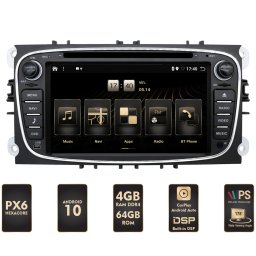 [LICHIDARE STOC] Navigatie Ford Focus Mondeo S-Max Transit Tourneo, Android 10, HEXACORE PX6 4GB RAM + 64GB ROM, 7 Inch cu DVD - AD-BGBFRDO7BP6-D