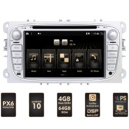 [LICHIDARE STOC] Navigatie Ford Focus Mondeo S-Max Transit Tourneo, Android 10, HEXACORE PX6 4GB RAM + 64GB ROM, 7 Inch cu DVD - AD-BGBFRDO7SP6-D