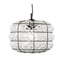 Lustră pe cablu SIRU TERRA 1xE27/60W/230V negru/transparent sticlă venețiană