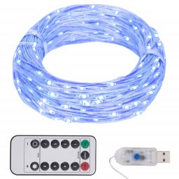 Instalatie cu 150 LED-uri, albastru, 15 m GartenMobel Dekor