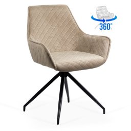 Scaune living rotative din catifea BUC 0223 bej