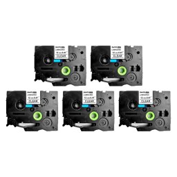 Set 5 benzi laminate SG compatibile Brother TZe-131, 12 mm, negru pe transparent, pentru etichetare profesionala, echipamente si documente