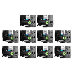 Set 10 benzi laminate SG compatibile Brother TZe-131, 12 mm, negru pe transparent, pentru etichetare profesionala, echipamente si documente