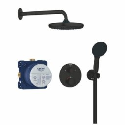 Sistem dus incastrat Grohe Precision Round 250 , negru mat