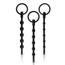NMC Knot-Knot 3in1 Silicone Urethral Beaded Sounding Set Black