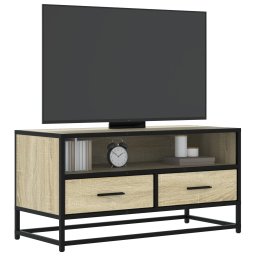 Dulap TV, stejar sonoma, 80x34,5x40 cm, lemn prelucrat si metal GartenMobel Dekor