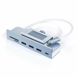 Hub tip clema USB-C Satechi pentru iMac 24inch 2021 / 1x USB-C pana la 5 Gbps,3x USB-A 3.0 pana la 5 Gbps, Micro/SD, Albastru