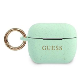 Guess Husa Silicon Glitter Airpods Pro Verde (cu breloc)