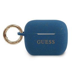 Guess Husa Silicon Glitter Airpods Pro Albastru (cu breloc)
