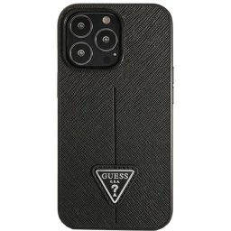 Husa Husa Capac Spate Saffiano Triangle Logo Negru APPLE iPhone 14 Pro