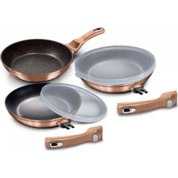 Tigai si seturi Set tigai cu maner detasabil (5 piese) Rose Gold Metallic Line 20 24 28cm BH 7054