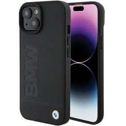 Husa Leather Hot Stamp case for iPhone 15 Plus - black