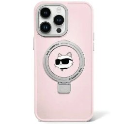 Husa Karl Lagerfeld KLHMP15XHMRSCHP iPhone 15 Pro Max 6.7" pink/pink hardcase Ring Stand Choupette Head MagSafe