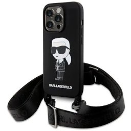 Husa Karl Lagerfeld KLHCP15XSCBSKNK iPhone 15 Pro Max 6.7" hardcase black/black Crossbody Silicone Ikonik