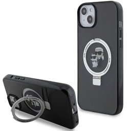 Husa Karl Lagerfeld Ring Stand Karl&Choupette MagSafe case for iPhone 14 / 15 / 13 - black