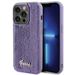 Husa iPhone 15 Pro 6.1" roz husă rigidă Saffiano Grid 4G Metal Logo