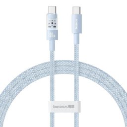 Gem, Fast Charging Data Cable pt. smartphone, USB Type-C la USB Type-C 100W, 2m, albastru