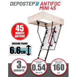 Scara pod antifoc DEPOSTEP MINI 45 metalica rezistenta la foc 45 minute, H265