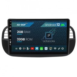 Navigatie Fiat 500 (2007-2014), Android 12, P-Octacore 2GB RAM + 32GB ROM, 9 Inch - AD-BGP9002+AD-BGRKIT362V3