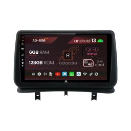 Navigatie Renault Clio 3 (2005-2013), Android 13, B-Octacore 6GB RAM + 128GB ROM, 9 Inch - AD-BGB9006+AD-BGRKIT371V2