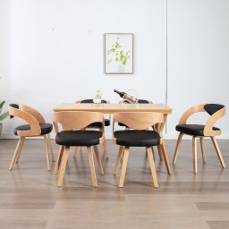 Scaune bucatarie, 6 buc., lemn curbat si piele ecologica GartenMobel Dekor