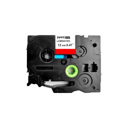 Banda laminata SG compatibila Brother TZe-431, 12 mm, negru pe rosu, pentru avertizare vizuala, echipamente si marcaje speciale