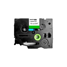 Banda laminata SG compatibila Brother TZe-731, 12 mm, negru pe verde, pentru codificare vizuala, echipamente si identificare rapida
