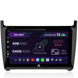 Navigatie Volkswagen Polo (2014+), Android 13, A-Octacore 4GB RAM + 64GB ROM, 9 Inch - AD-BGA9004+AD-BGRKIT033