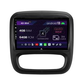 Navigatie Opel Vivaro Renault Trafic Fiat Talento (2014-2017), Android 13, A-Octacore 4GB RAM + 64GB ROM, 9 Inch - AD-BGA9004+AD-BGRKIT389