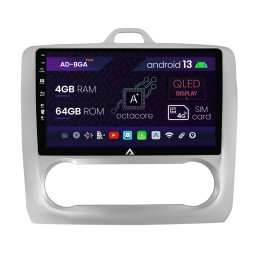 Navigatie Ford Focus MK2 (2004-2011), Clima Automata, Android 13, A-Octacore 4GB RAM + 64GB ROM, 9 Inch - AD-BGA9004+AD-BGRKIT117