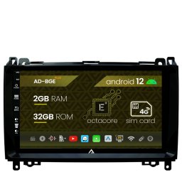 Navigatie Mercedes Benz Sprinter, Viano, Vito, A B Class, Crafter, Android 12, E-Octacore 2GB RAM + 32GB ROM, 9 Inch - AD-BGE9002+AD-BGRKIT407